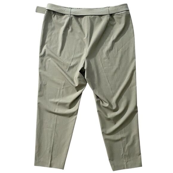 Calvin Klein Taupe Belted Straight Leg Slim Trouser Office Pants NWT Size 16W - Picture 3 of 7